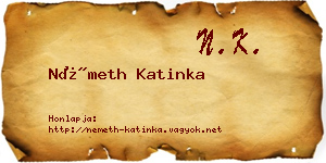 Németh Katinka névjegykártya